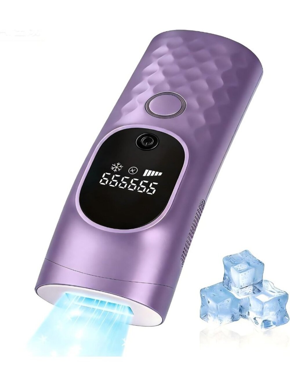 Painless IPL Laser Hair Removal Device with Ice Cooling, 999,999 Flashes, Purple
